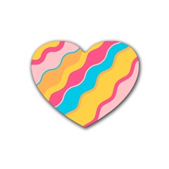 Cake Color Palette Painting Heart Coaster (4 Pack)  by Sapixe