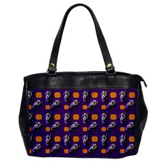 Halloween Skeleton Pumpkin Pattern Purple Oversize Office Handbag by snowwhitegirl