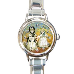 Little Victorian Girls Round Italian Charm Watch by snowwhitegirl