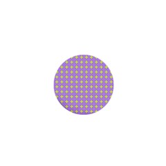 Pastel Mod Purple Yellow Circles 1  Mini Magnets by BrightVibesDesign