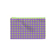 Pastel Mod Purple Yellow Circles Cosmetic Bag (xs) by BrightVibesDesign