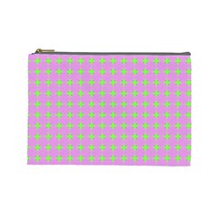 Pastel Mod Pink Green Circles Cosmetic Bag (large) by BrightVibesDesign