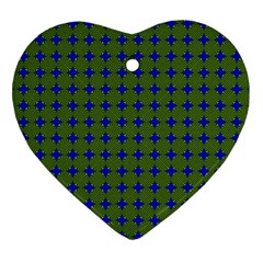 Mod Circles Green Blue Ornament (heart) by BrightVibesDesign