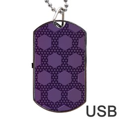 Hexagon Grid Geometric Hexagonal Dog Tag Usb Flash (one Side) by Simbadda