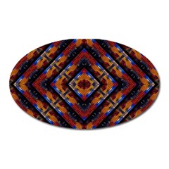 Kaleidoscope Art Pattern Ornament Oval Magnet by Simbadda