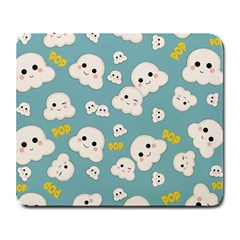 Cute Kawaii Popcorn Pattern Large Mousepads by Valentinaart