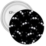 Cute Black Cat Pattern 3  Buttons