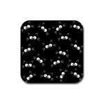Cute Black Cat Pattern Rubber Square Coaster (4 pack) 