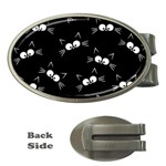 Cute Black Cat Pattern Money Clips (Oval) 