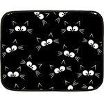 Cute Black Cat Pattern Fleece Blanket (Mini)