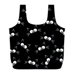 Cute Black Cat Pattern Full Print Recycle Bag (L)