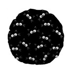 Cute Black Cat Pattern Standard 15  Premium Flano Round Cushions