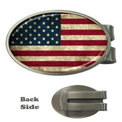 Vintage American Flag Money Clips (oval)  by Valentinaart