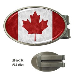 Canada Grunge Flag Money Clips (oval)  by Valentinaart