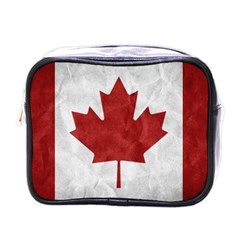 Canada Grunge Flag Mini Toiletries Bag (one Side) by Valentinaart