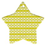 Circles Lines Yellow Modern Pattern Star Ornament (Two Sides) Front