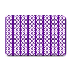 Circles Lines Purple White Modern Design Small Doormat  by BrightVibesDesign