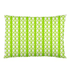 Circle Stripes Lime Green Modern Pattern Design Pillow Case (two Sides) by BrightVibesDesign