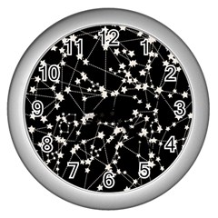 Constellations Wall Clock (silver) by snowwhitegirl