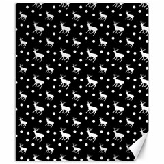 Deer Dots Black Canvas 8  X 10  by snowwhitegirl