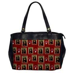 Mona Lisa Frame Pattern Red Oversize Office Handbag by snowwhitegirl