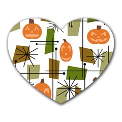 Halloween Mid Century Modern Heart Mousepads by KayCordingly