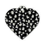 Doodle Bob Pattern Dog Tag Heart (Two Sides) Front