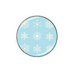 Snowflakes Winter Graphics Weather Hat Clip Ball Marker (4 Pack) by Simbadda