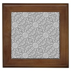 Geometric Grey Print Pattern Framed Tiles by dflcprints