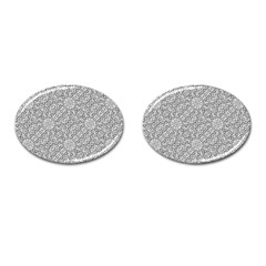 Geometric Grey Print Pattern Cufflinks (oval) by dflcprints