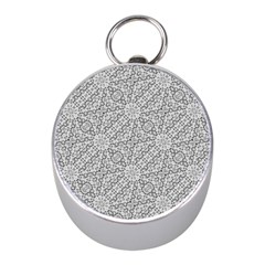 Geometric Grey Print Pattern Mini Silver Compasses by dflcprints