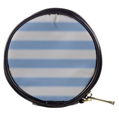 Bold Stripes Soft Blue Mini Makeup Bag by BrightVibesDesign