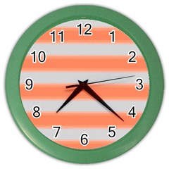 Bold Stripes Orange Pattern Color Wall Clock by BrightVibesDesign
