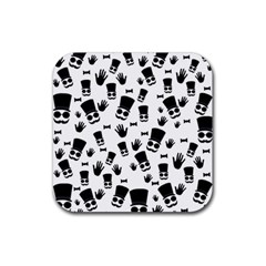 Gentleman Pattern Rubber Coaster (square)  by Valentinaart