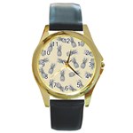 Pineapple pattern Round Gold Metal Watch