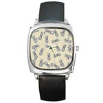 Pineapple pattern Square Metal Watch