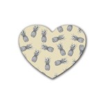 Pineapple pattern Rubber Coaster (Heart) 