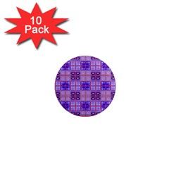 Mod Purple Pink Orange Squares Pattern 1  Mini Magnet (10 Pack)  by BrightVibesDesign