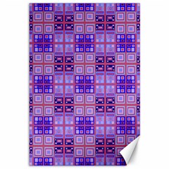 Mod Purple Pink Orange Squares Pattern Canvas 12  X 18  by BrightVibesDesign