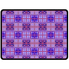 Mod Purple Pink Orange Squares Pattern Double Sided Fleece Blanket (large) 