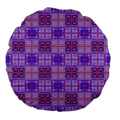 Mod Purple Pink Orange Squares Pattern Large 18  Premium Flano Round Cushions