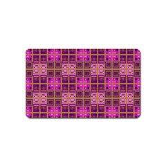 Mod Pink Purple Yellow Square Pattern Magnet (name Card)