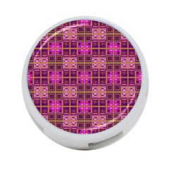 Mod Pink Purple Yellow Square Pattern 4-port Usb Hub (one Side)