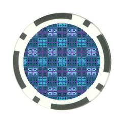 Mod Purple Green Turquoise Square Pattern Poker Chip Card Guard (10 Pack) by BrightVibesDesign