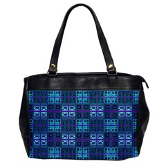 Mod Purple Green Turquoise Square Pattern Oversize Office Handbag by BrightVibesDesign