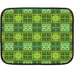 Mod Yellow Green Squares Pattern Double Sided Fleece Blanket (mini) 