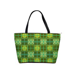Mod Yellow Green Squares Pattern Classic Shoulder Handbag