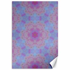 Pattern Pink Hexagon Flower Design Canvas 12  X 18  by Simbadda