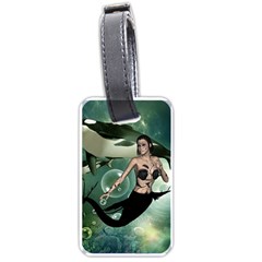 Wonderful Dark Mermaid With Awesome Orca Luggage Tags (one Side)  by FantasyWorld7