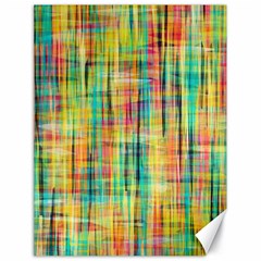 Yellow Blue Red Stripes                                                        Canvas 18  X 24  by LalyLauraFLM